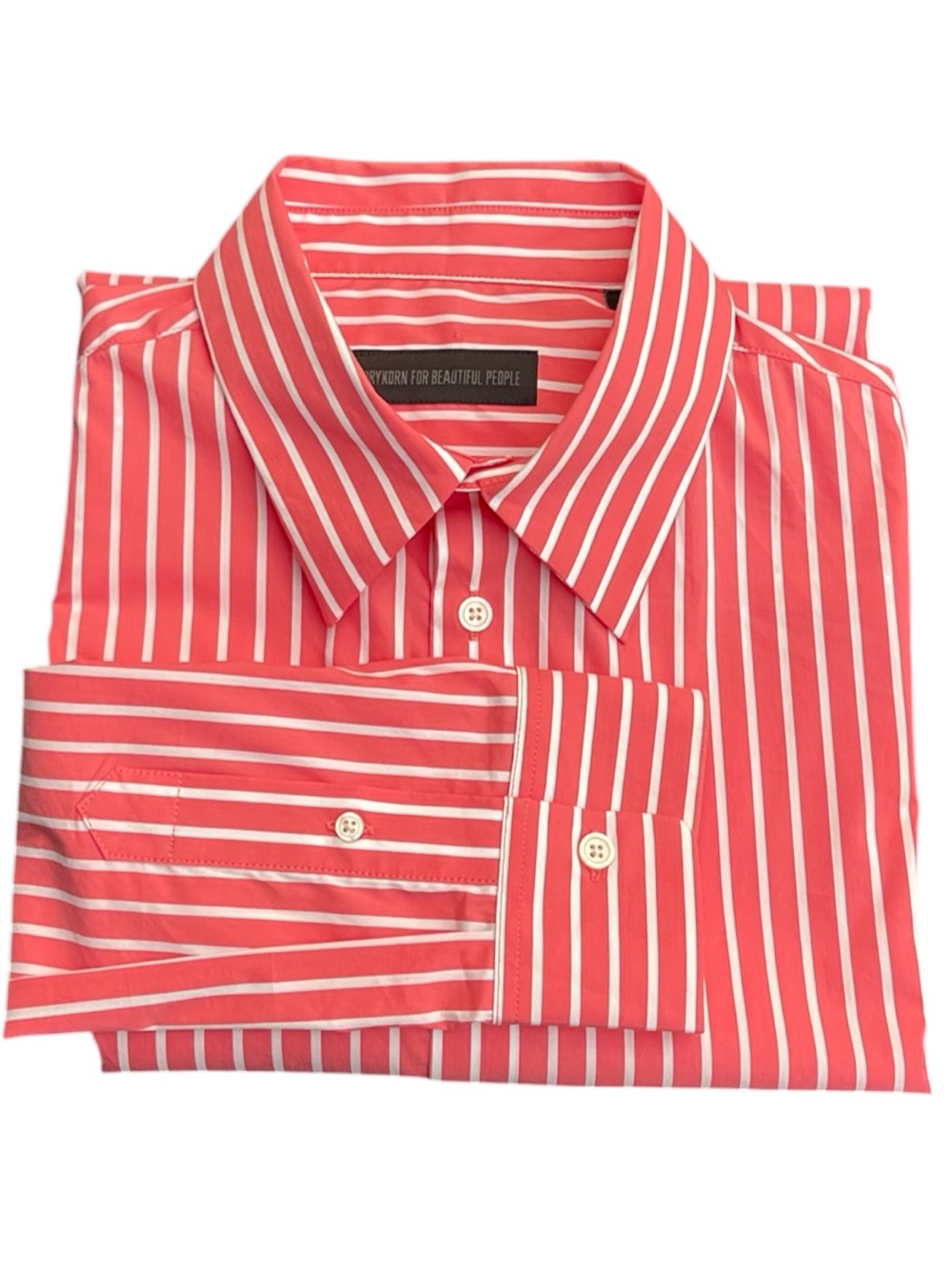 Drykorn Coral/White Striped Cotton Blend Oversized Button Up Shirt (M)